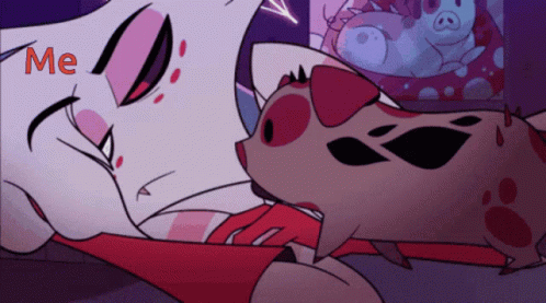 Fat Nuggets And Angel Dust Hazbin Hotel GIF