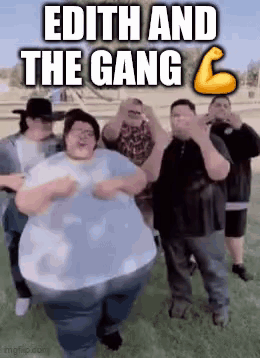 Fat People Dancing In Field Edith And The Gang GIF