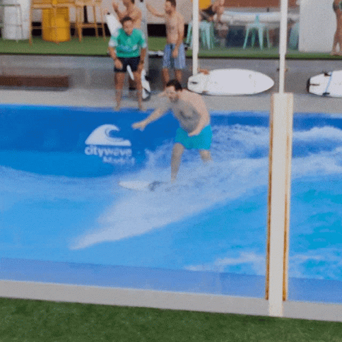 Fat People Surfing Fail GIF
