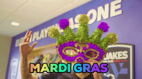 Fat Tuesday Flashy Mardi Gras Mask GIF