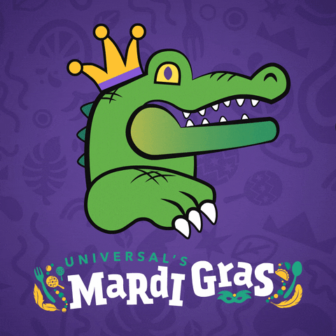 Fat Tuesday Mardi Gras Alligator Gaping GIF