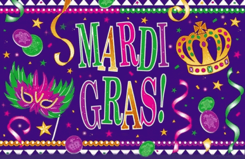 Fat Tuesday Mardi Gras Shimmering Design GIF