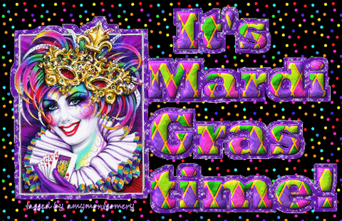 Fat Tuesday Shimmering Mardi Gras Mobile Art GIF
