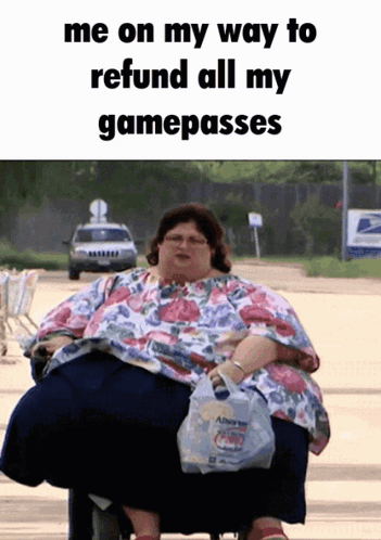 Fat Woman in Wheelchair Holding Chips