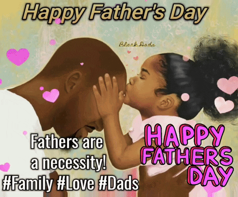 Father's Day Card with Girl Kissing Man