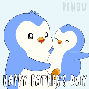 Father's Day Card With Hugging Penguins