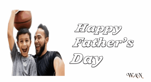Father's Day Card With Man and Boy Holding Basketball
