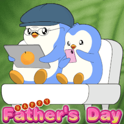Father's Day Card With Penguins GIF
