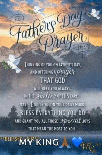 Father's Day Prayer With Mountains And Doves GIF