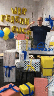 Father Surprise Birthday Balloons Party GIF
