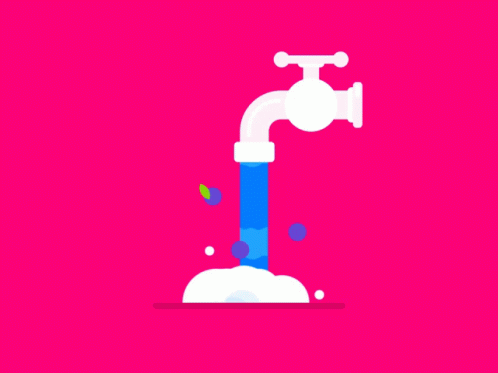 Faucet Spout Blue Water GIF