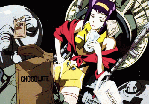 Faye Valentine Throwing Trash GIF