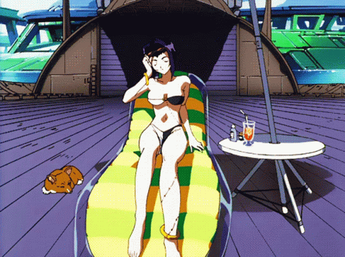 Faye Valentine Sun Bathing GIF