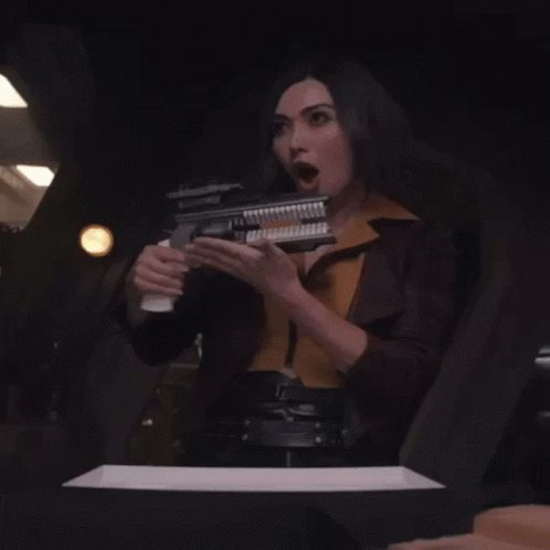 Live Action Faye Valentine Showing Gun GIF