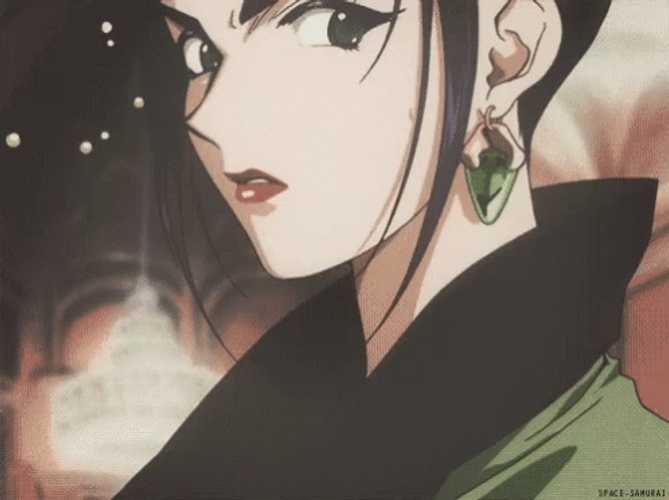 Faye Valentine Bowing Stare GIF