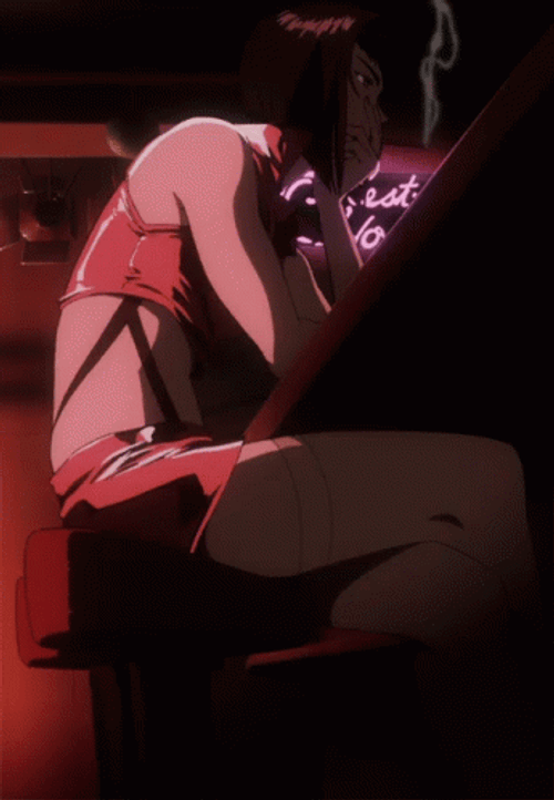 Faye Valentine Smoking On Slot Machine GIF