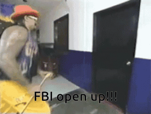 Man Breaking Down Door Fbi Open Up GIF