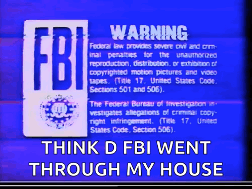 FBI Warning On Blue Background GIF