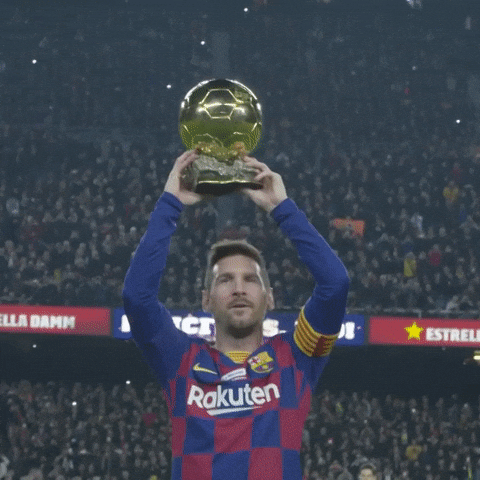 Fc Barcelona Championship Trophy Lionel Messi GIF