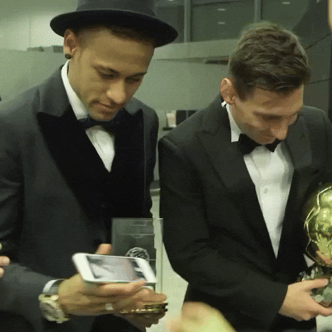 Fc Barcelona Messi And Neymar Selfie GIF