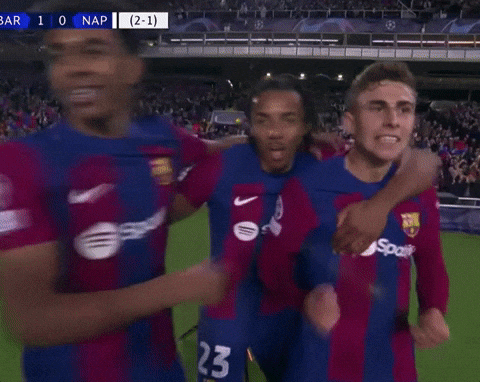 Fc Barcelona Team Tight Hugs GIF