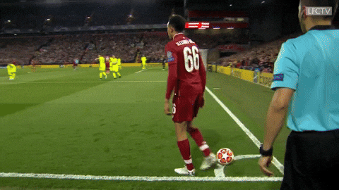 Fc Barcelona Trent Alexander Arnold Sideline Kick GIF