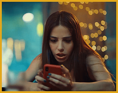 Girl Terrified Sending Message With Fear GIF