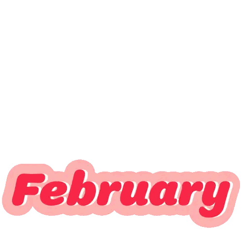 February Surrounded by Hearts and Cupid Arrow