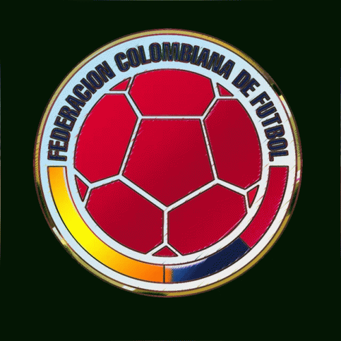 Federacion Colombiana De Futbol Logo With Red Soccer Ball GIF