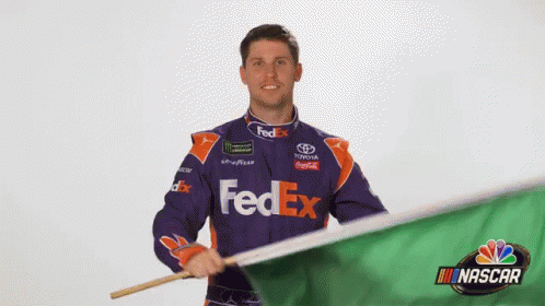 FedEx Man Holding Flag
