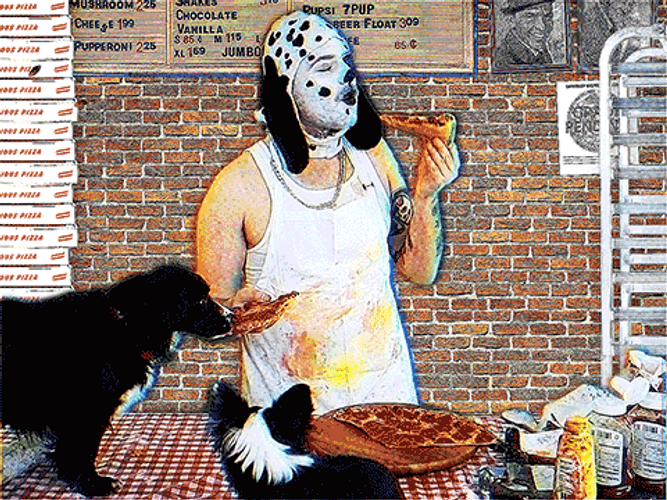 Feeding Dog Pizza Party GIF