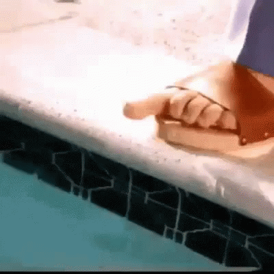 Long Toes Feet Dipping On Pool GIF
