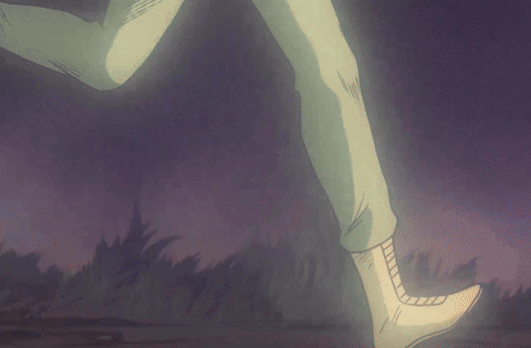 Feet Drawing With Purple Sky GIF