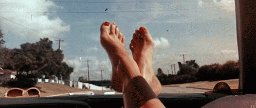 Feet Hanging Out Car Window