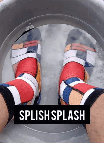 Feet in Bucket of Water Splish Splash