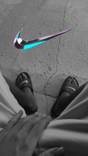 Feet With Nike Logo Above GIF