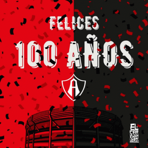 Felices 100 Años Black And Red Poster GIF