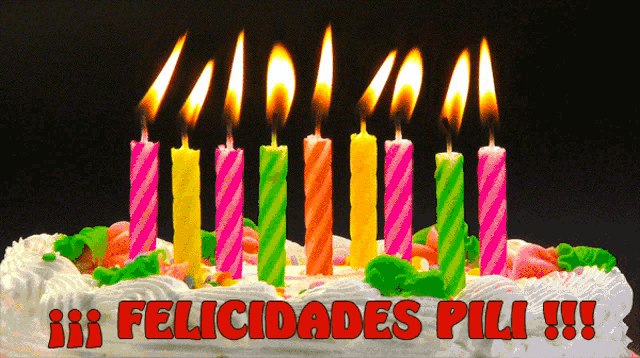 Felicidades Colorful Cake Candles Celebration GIF