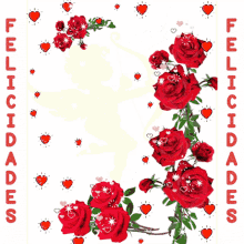 Felicidades For My Love Red Roses Greeting GIF