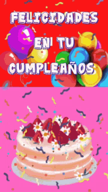 Felicidades Happy Birthday Colorful Greeting GIF