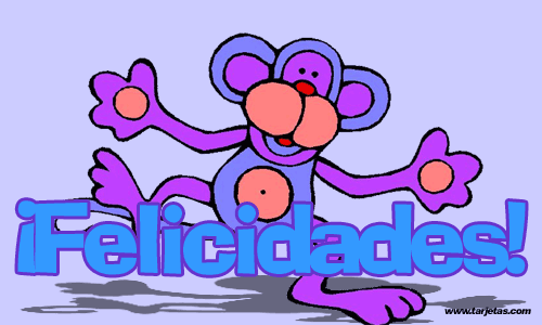 Felicidades Happy Purple Monkey Dancing GIF