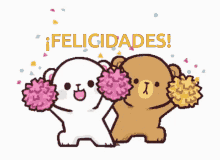 Felicidades Milk Mocha Bear Pompoms Cheer Dance GIF