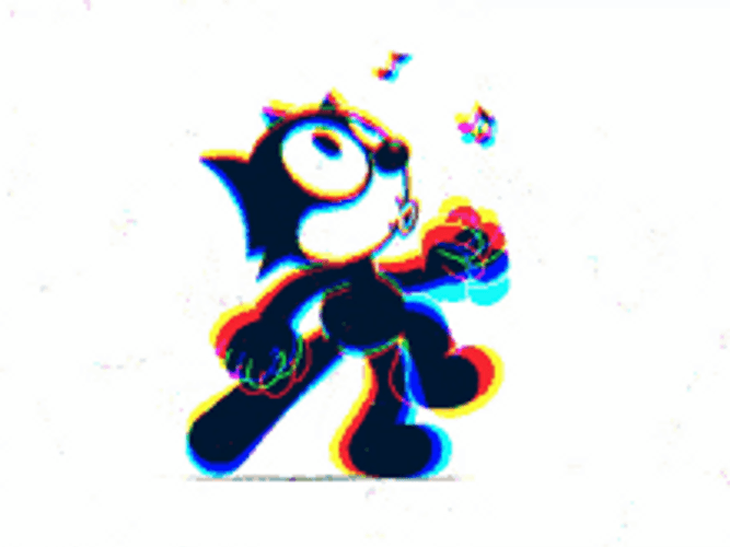 Felix The Cat Cool Whistle Music Notes GIF