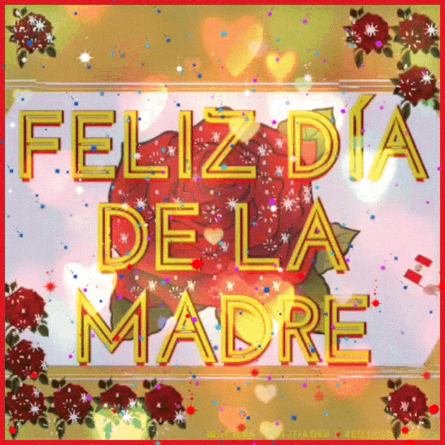Feliz Dia De La Madre Colorful Confetti GIF