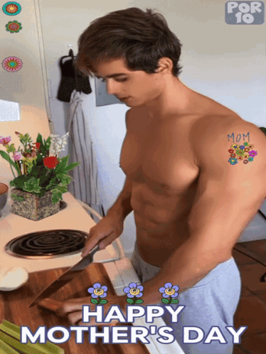 Feliz Dia De La Madres Hot Guy Cooking GIF