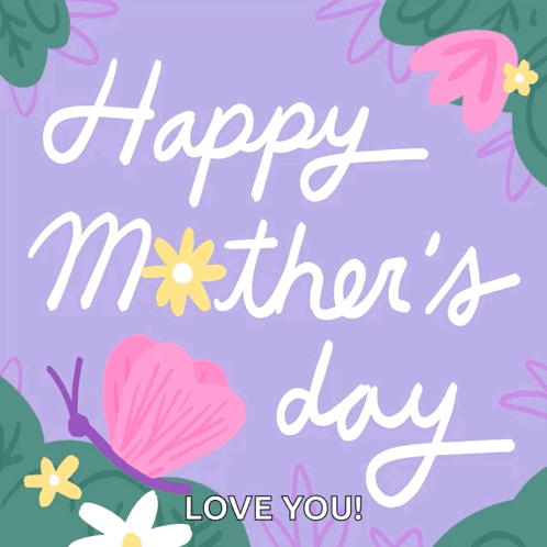 Feliz Dia De La Madres Purple Animated Design GIF