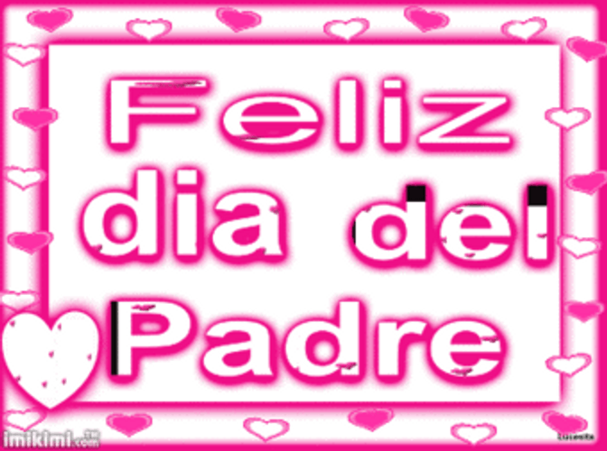 Feliz Dia Del Padre Pink Text Heart GIF
