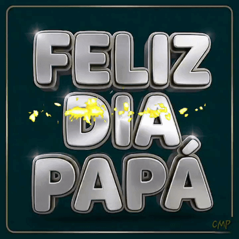 Feliz Dia Papa Is Written In Silver Letters On A Dark Background GIF
