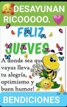 Feliz Jueves With A Cute Bee GIF