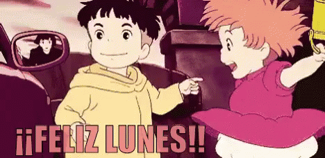 Feliz Lunes Ponyo Hugging Sosuke GIF